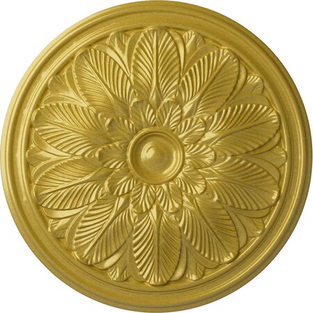 Ekena Millwork Bordeaux Ceiling Medallion (Fits Canopies up to 3 1/4"), Hand-Painted Rich Gold, 22 5/8"OD x 1 3/4"P CM22BORGS